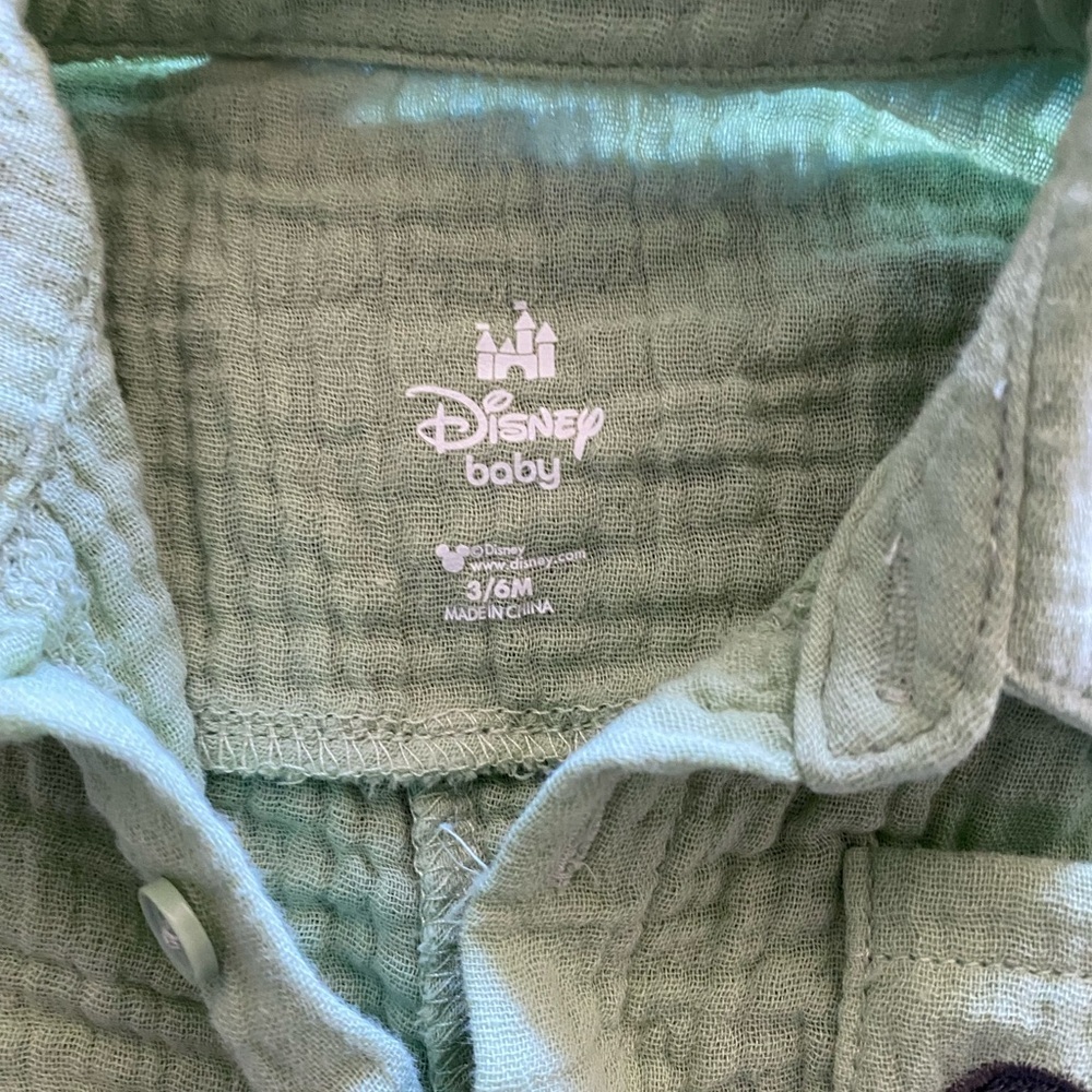 Disney Green Mickey Mouse romper with Textured Fabric - Picture 3 of 4